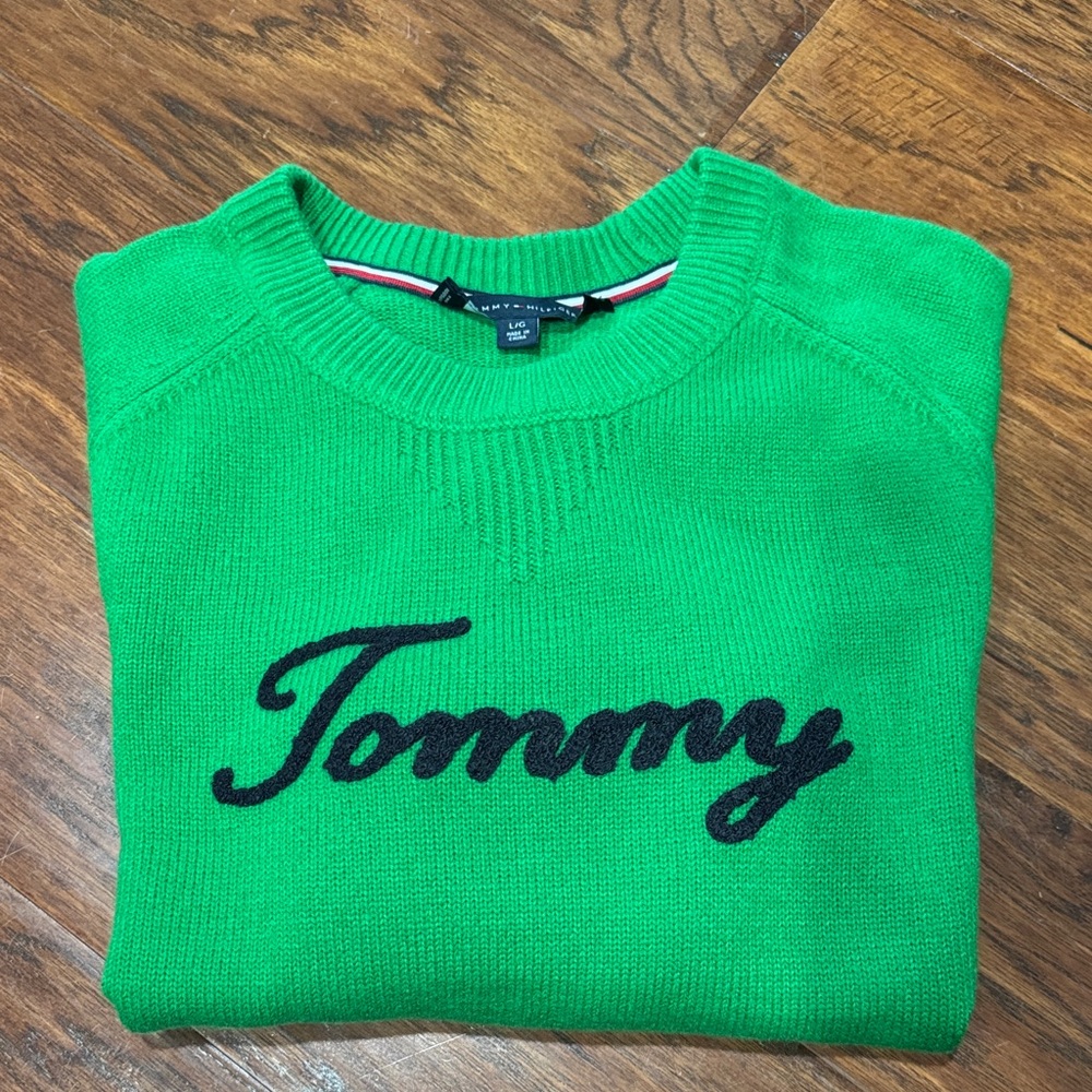 Tommy Hilfiger Bright Green Crewneck Sweater